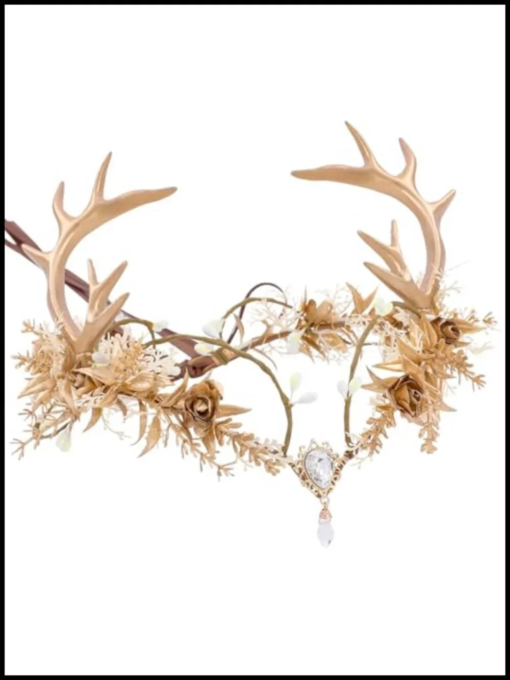 Woodland Fairy Antler Crown with Deer Horns Renaissance Cosplay Headpiece